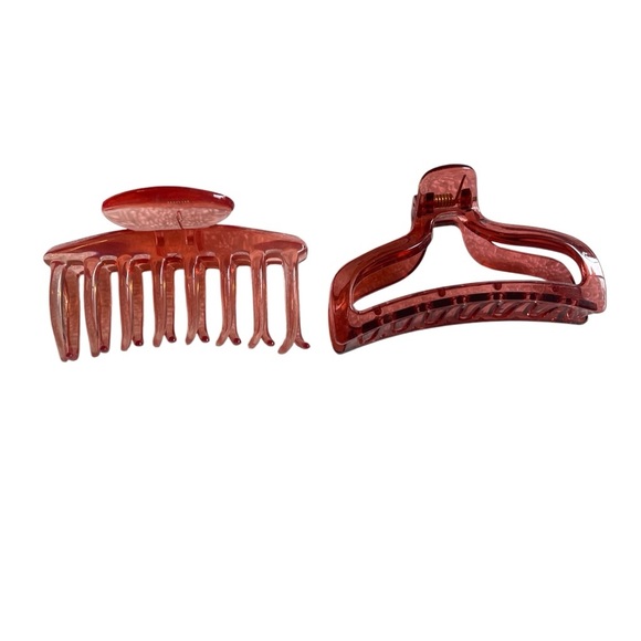 Accessories - Pink Transparent Hair Claw Clips Set